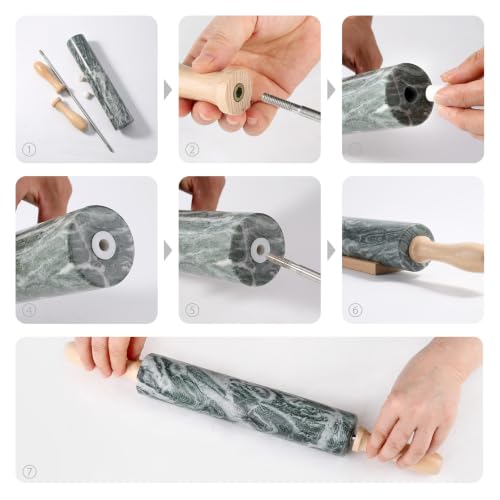 Natural Green Marble Rolling Pin