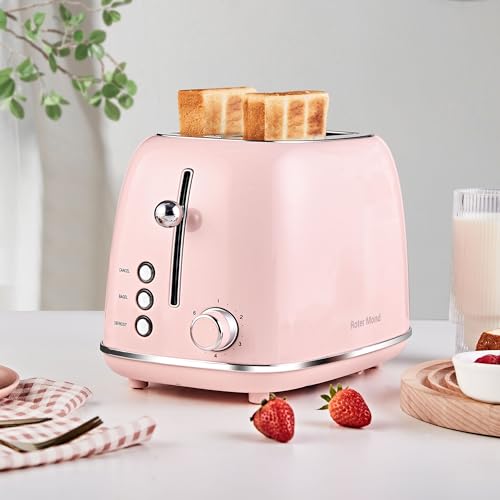 2 Slice Toaster Retro Stainless Steel with Bagel (2 Count)
