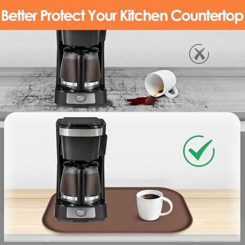 Silicone Coffee Maker Mat with Lip for Countertops