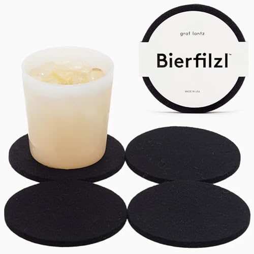 Bierfilzl Merino Wool Round Coasters Set of 4 (4 Count)