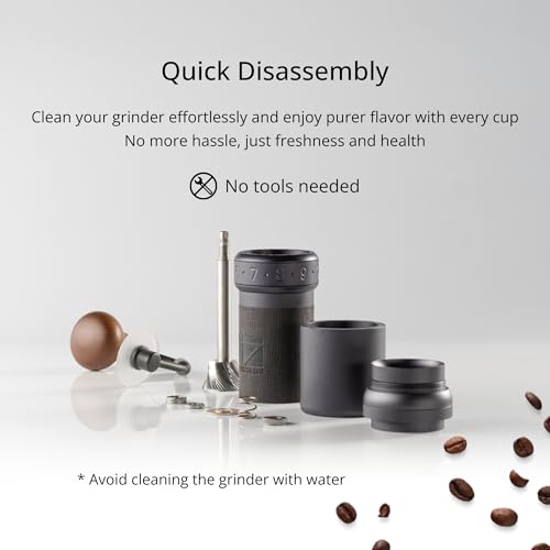 K Ultra Manual Coffee Grinder Iron Gray with Carrying Case