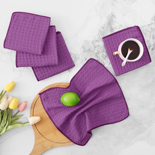 Microfiber Waffle Weave Kitchen Dish Cloths (8 Count)