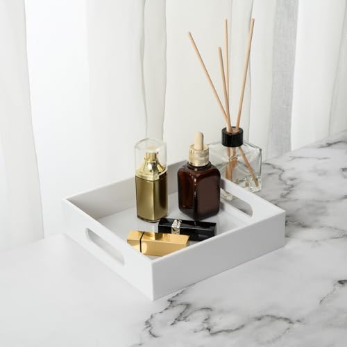 White Sturdy Acrylic Tray with Handles