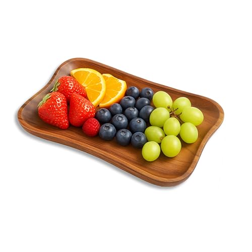 Woodard & Charles Acacia Wood Medium Pinched Serving Tray (24 Count)