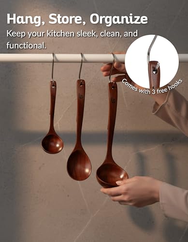 Soup Ladle Luxury Teak Wood Ladle Set of 3 (3 Count)