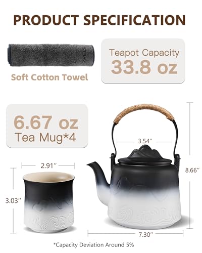 Japanese Tea Set with 4 Cups