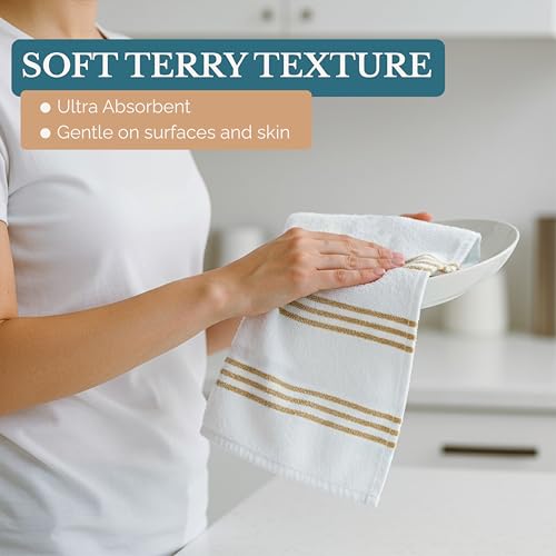 Kitchen Towel Set 8 Pc 4 Dish Towels for Kitchen (8 Count)