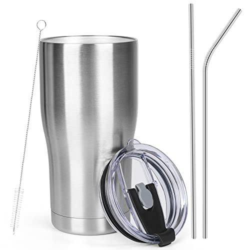 20oz Insulated Tumbler with Lid Straw Travel Coffee Mug Cup