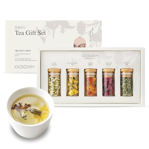 Lovely Blossom Flower Tea Sampler in Glass Jars (5 Count)