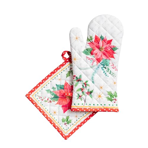 100% Cotton Oven Mitt & Pot Holder Set (2 Count)