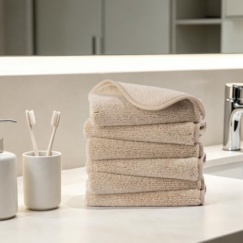 330 GSM Poly Blend Microfiber Shower Wash Cloth Face Towel (6 Count)