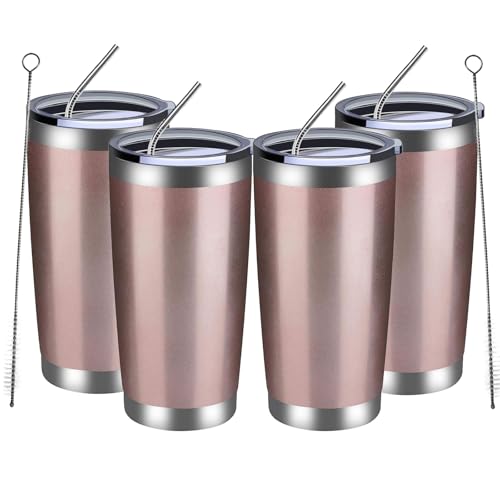 20oz Tumbler 4 Pack Double Wall Vacuum Insulated Travel Mug Bulk (4 Count)