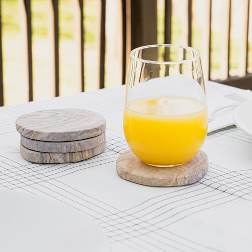 Absorbent Sandstone Coasters for Drinks (4 Count)