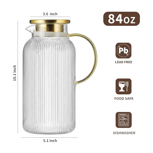 Glass Pitcher with Lid