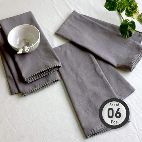 Hand Towels 100% Cotton Solid Kitchen Dish Cloths 18"x 28" (6 Count)