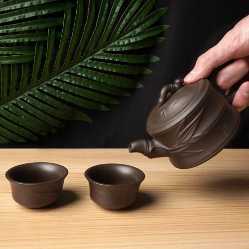 Chinese Kungfu Teapot Handmade Tea Set Purple Clay Teapot Ceramic Teapot Teacups