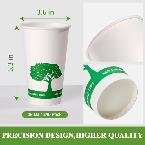 240 Pack Compostable Paper Cups (240 Count)