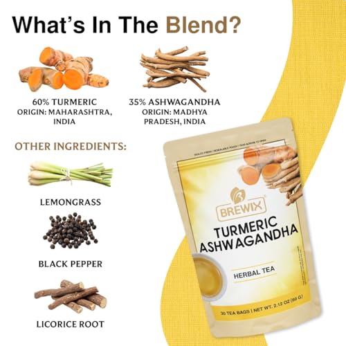 Turmeric Tea with Ashwagandha & Black Pepper (30 Count)