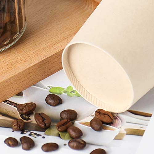 12 oz Disposable Light Brown Paper Coffee Cups Bamboo Fiber 100 Pack (100 Count)