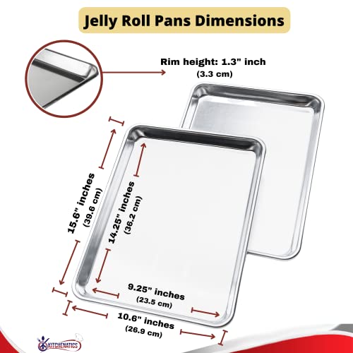 Jelly Roll Baking Pan Aluminum Nonstick Warp Free Set of 2 (2 Count)