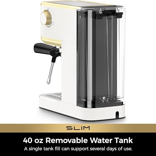 Slim Espresso Machine with Milk Frother for Home Latte