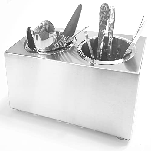Flatware Organizers Stainless Steel Cylinder Flatware Silverware Utensil Holder Organizer Caddy