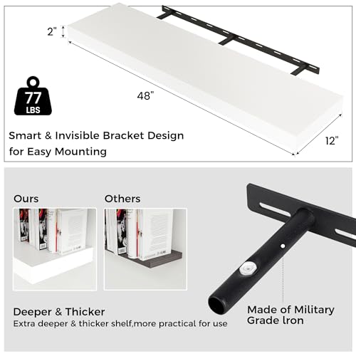 Large Floating Shelves With Invisible Brackets