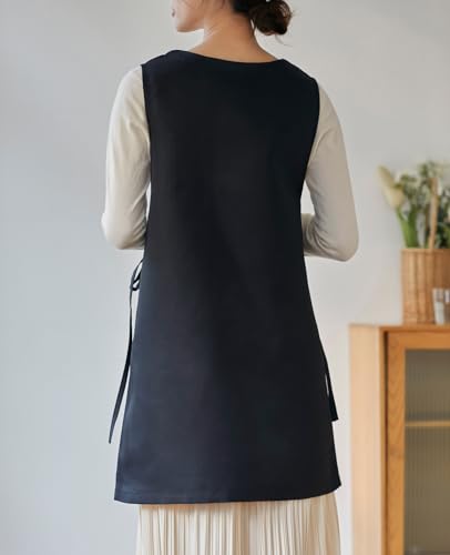 Unisex Cobbler Apron with 3 Deep Pockets Smock Vest Apron