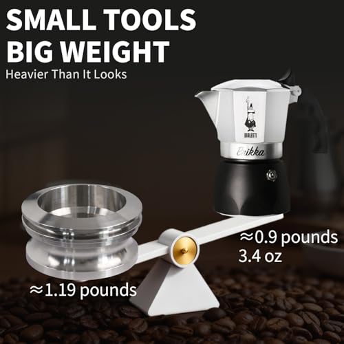 4-6-Cup Moka Pot Tamper, 304 SS Dosing Funnel & Distributor, Silver