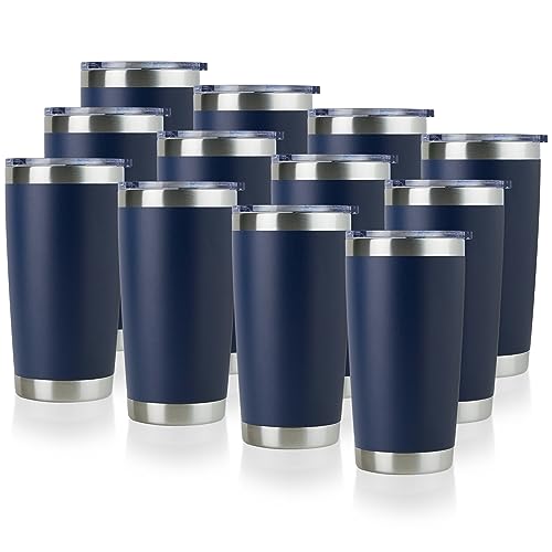 20oz Stainless Steel Tumbler Bulk with Lid (12 Count)