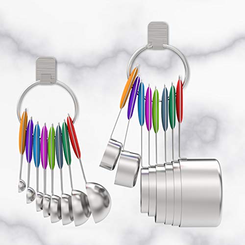 Stainless Measuring Cups and Spoons Set with Silicone Handle