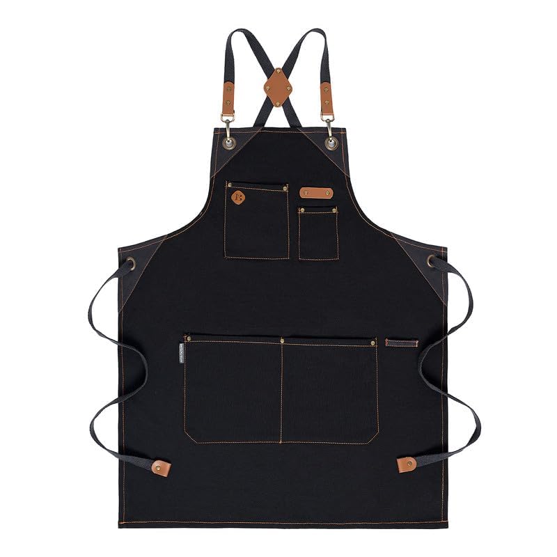 Chef Apron Recycled Cotton Kitchen Apron with an Adjustable Neck with Long Ties