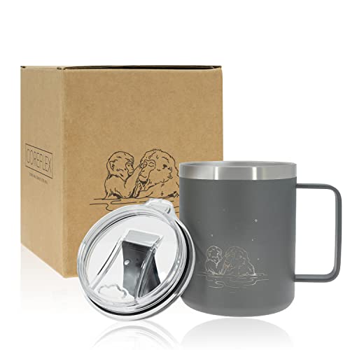 12 oz Insulated Coffee Mug with Handle & Lid
