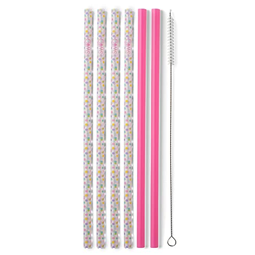 Reusable Straw Set with Cleaning Brush (7 Count)