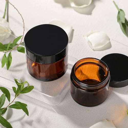 2oz Glass Cosmetic Jars With Lids 3pcs Small Makeup Containers (3 Count)