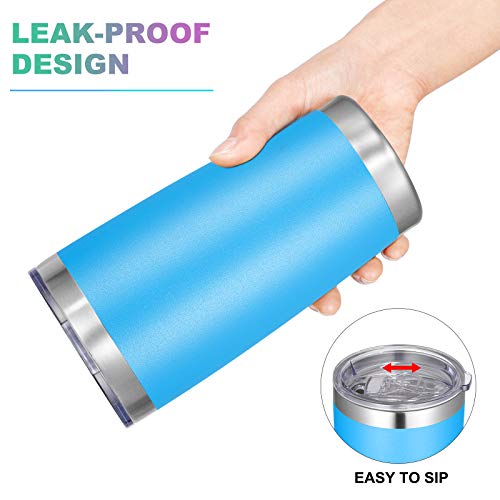 20oz Tumbler with Lid and Straw Stainless Steel Tumbler Cup Bulk Vacuum Insulated Double Wall Travel Coffee Mug Powder Coated Coffee Cup (6 Count)