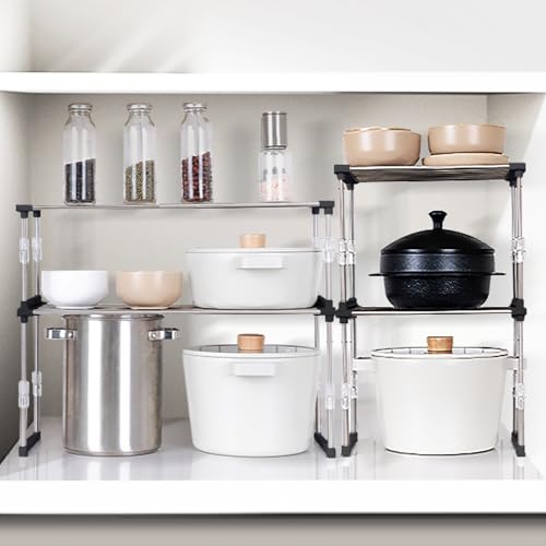 2Pack Expandable Cabinet Organizer 11.8~19.6 x 7.8 x 6~9 (2 Count)