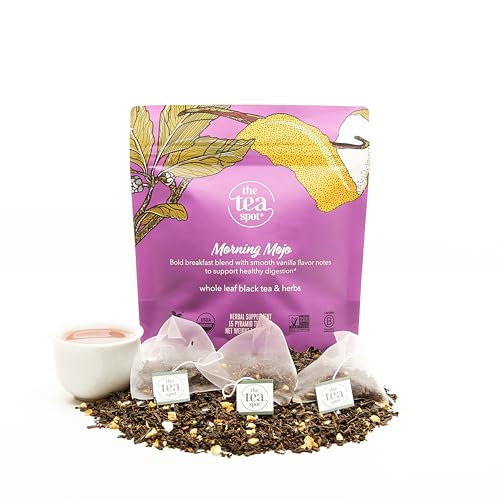 Organic Morning Mojo Black Tea with Vanilla and Citrus for Energy (15 Count)