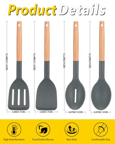 Pack of 4 Silicone Cooking Utensils Set (4 Count)