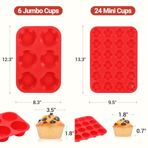 Silicone Muffin Pans for Baking (2 Count)