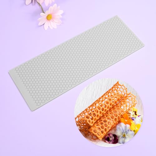 3D Hollow Out Lace Mold Honey Shape Cake Mold Decorative Lace Mat Sugar Craft Silicone Pad Honeycomb Fondant Moulds Decorating Tools Baking