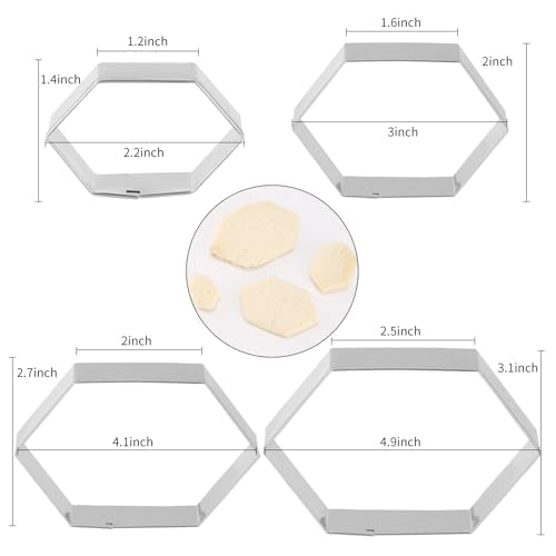 Hexagon Cookie Cutter Set 4 Sizes (4 Count)