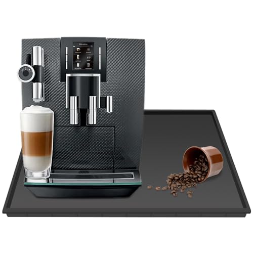 Silicone Mat Under Coffee Machine With Lip Coffee Maker Appliance Automatic Machines Espresso Accessory Black Multifunctional Rubber Base Mat