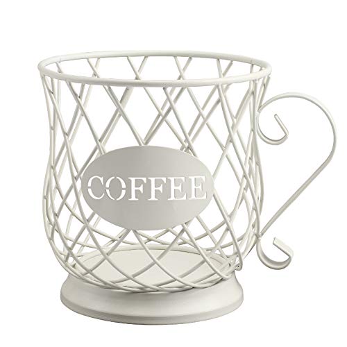 White Medium Coffee Pod Capsule Storage Holder for 35 K Cups Capacity K Cup Holder K Cup Organizer