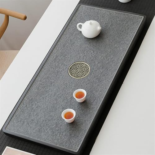Tea Set Natural Ebonite Tea Tray Desktop Tea Table Embedded Office Home Simple Natural Stone Tea Tray Chinese Tea Set