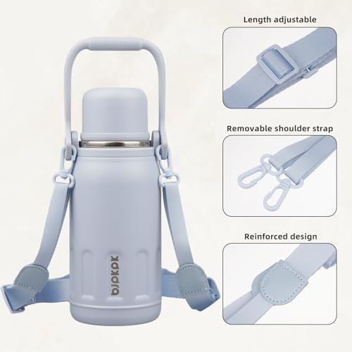 Stainless Steel Insulated Bottle with Handle & Strap