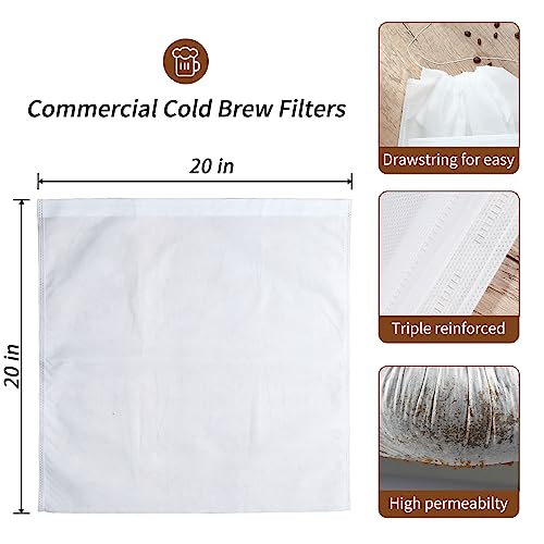 50Pcs Commercial Cold Brew Coffee Filters for 5 Gallon Buckets