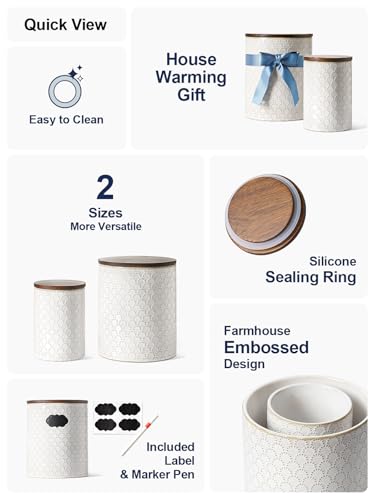 Ceramic Coffee Canister Set with Airtight Lids (2 Count)
