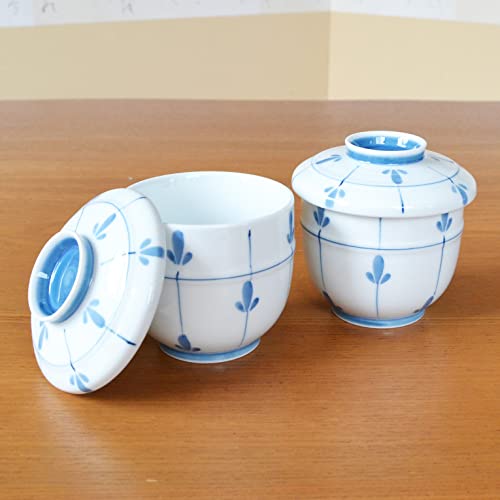 Chawanmushi Cups with Lids Set of 2 Japanese Chawan Mushi Arita Imari ware Made in Japan Mebae (2 Count)