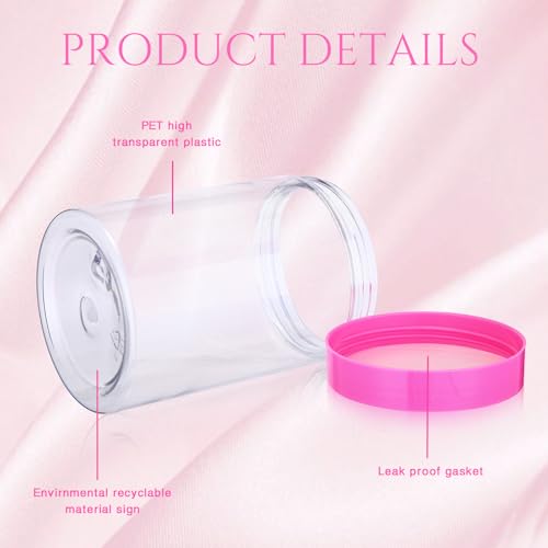 4 Pcs Plastic Jars Wide Mouth with Lids (4 Count)